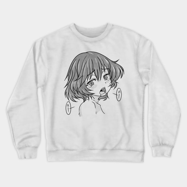 Ecchi Hentai Otaku Girl Waifu Ahegao Pleasure Face Ahegao Face Crewneck Sweatshirt TeePublic